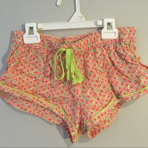 Aerie pink floral pj shorts
